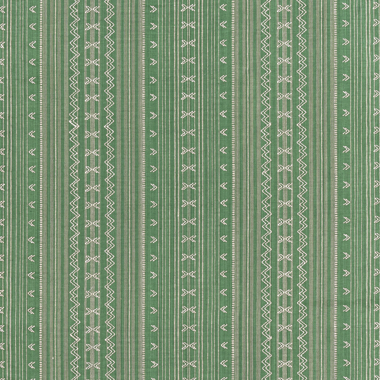 Thibaut W736458 CHARTER STRIPE EMBROIDERY Green Fabric