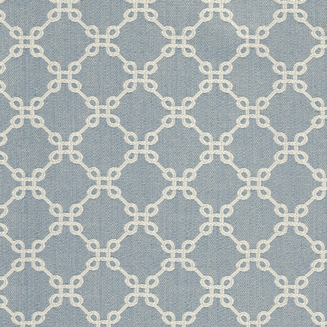 Thibaut BOWEN W74336 in Sky Blue Fabric - WOVEN 3: GEOMETRIC