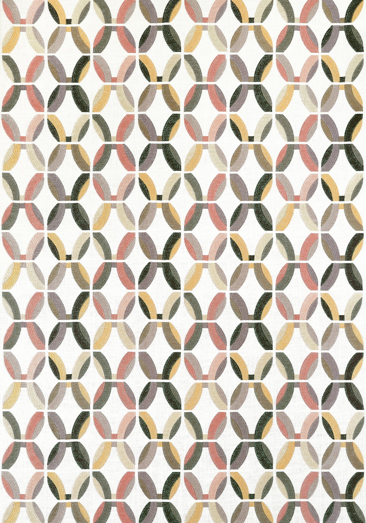 Thibaut W745002 PASSAGEWAY EMBROIDERY Apricot and Ginger Fabric