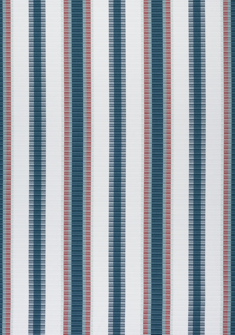 Thibaut W74665 SAMBA STRIPE Teal and Cranberry Fabric
