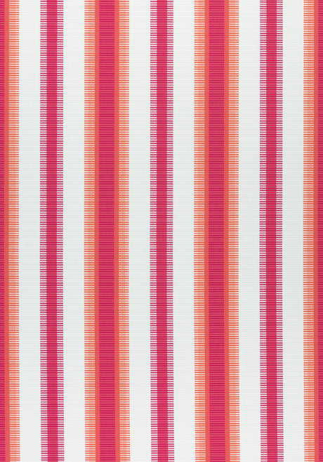 Thibaut W74666 SAMBA STRIPE Magenta and Coral Fabric