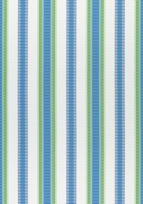 Thibaut W74670 SAMBA STRIPE Royal Blue and Green Fabric