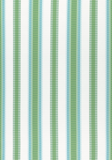 Thibaut W74672 SAMBA STRIPE Kelly Green and Pool Fabric