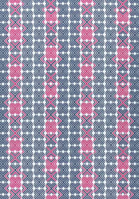 Thibaut W74680 JINX Navy and Magenta Fabric