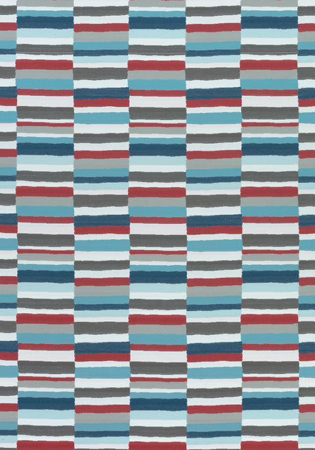 Thibaut W74689 CARNIVALE Teal and Cranberry Fabric