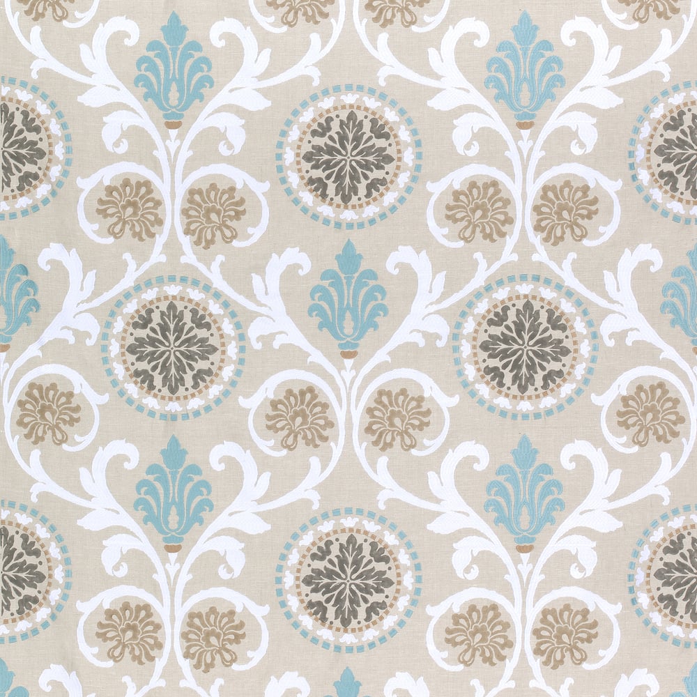 Thibaut W764100 BANYAN EMBROIDERY Aqua Fabric