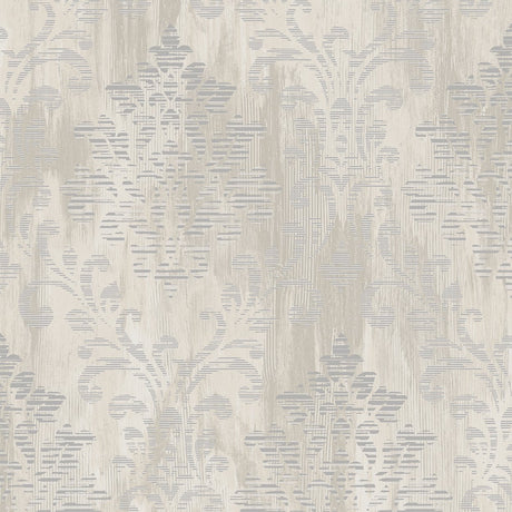 Galerie W78180 Silver Grey Modern Metallic Damask - Eade's Wallpaper