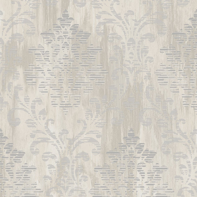 Galerie W78180 Silver Grey Modern Metallic Damask - Eade's Wallpaper