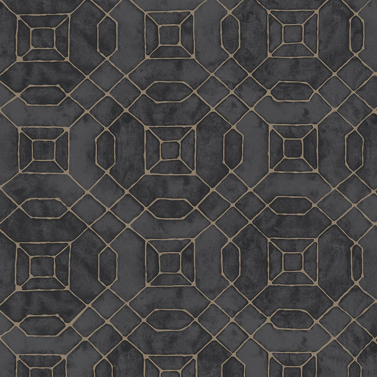 Galerie W78218 Black Metallic Geometric - Eade's Wallpaper