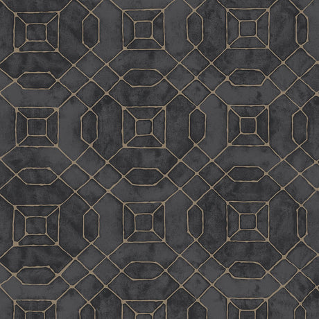 Galerie W78218 Black Metallic Geometric - Eade's Wallpaper