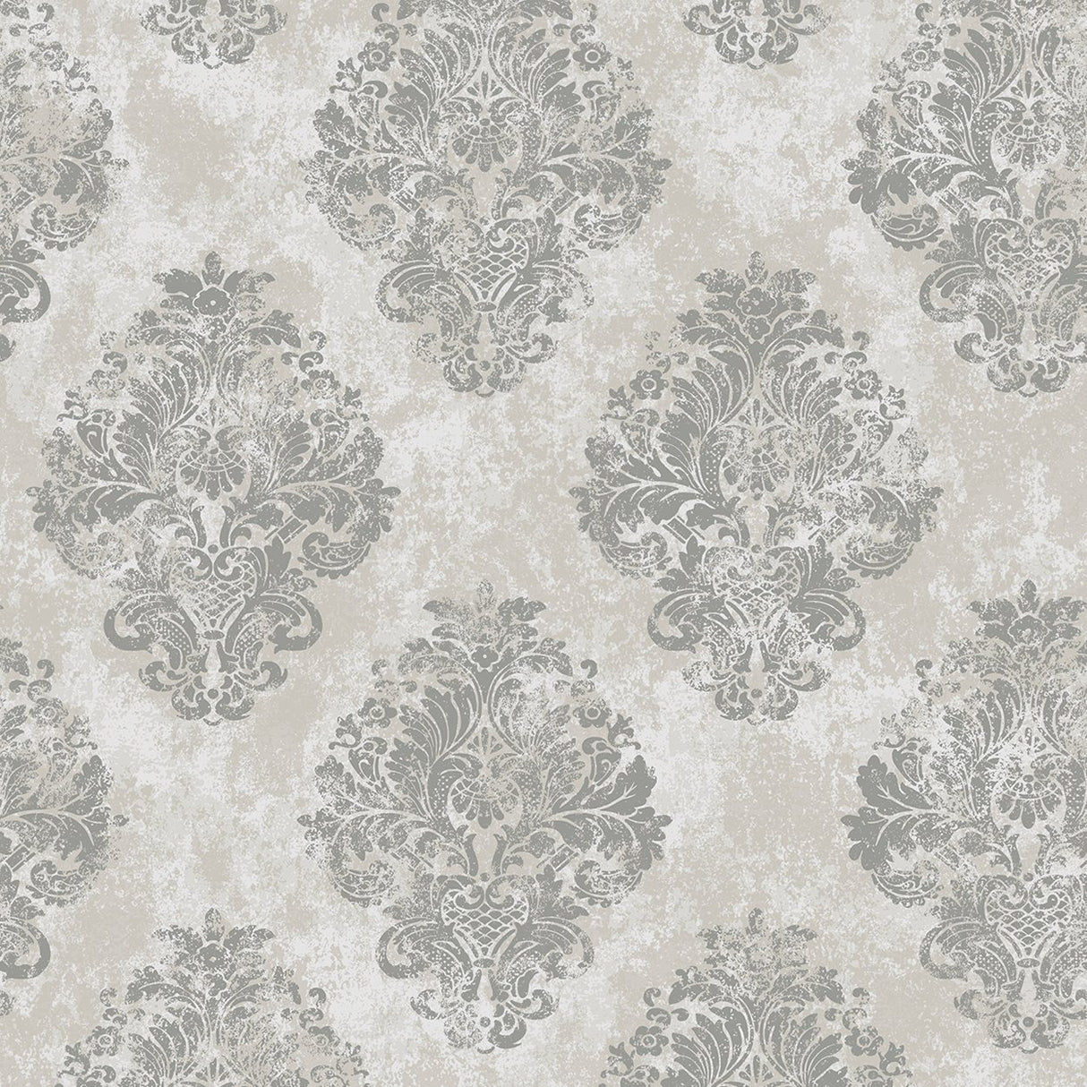 Galerie W78226 Silver Grey Metallic Damask - Eade's Wallpaper