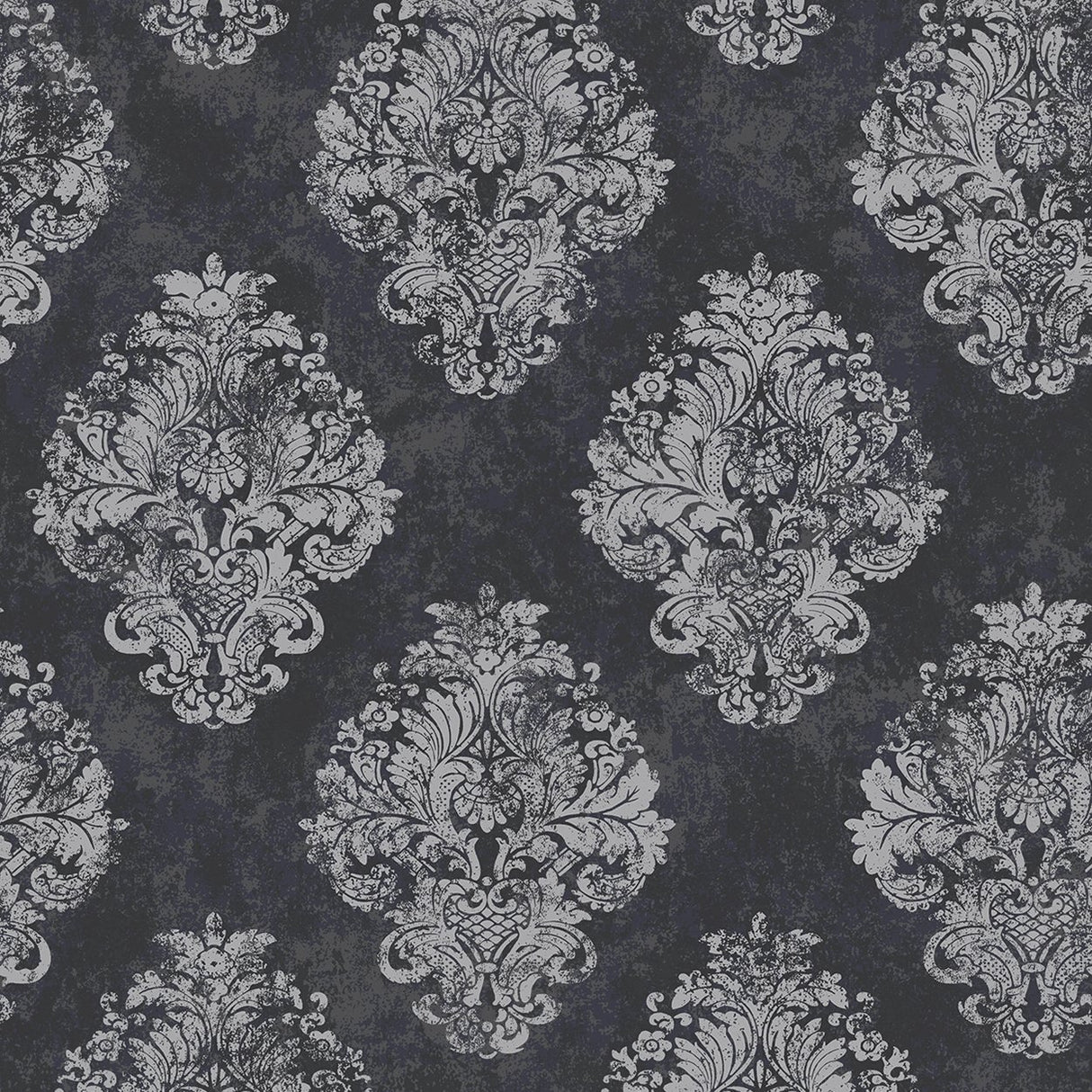 Galerie W78227 Silver Grey Metallic Damask - Eade's Wallpaper