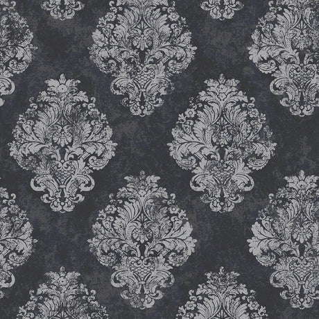 Galerie W78227 Silver Grey Metallic Damask - Eade's Wallpaper