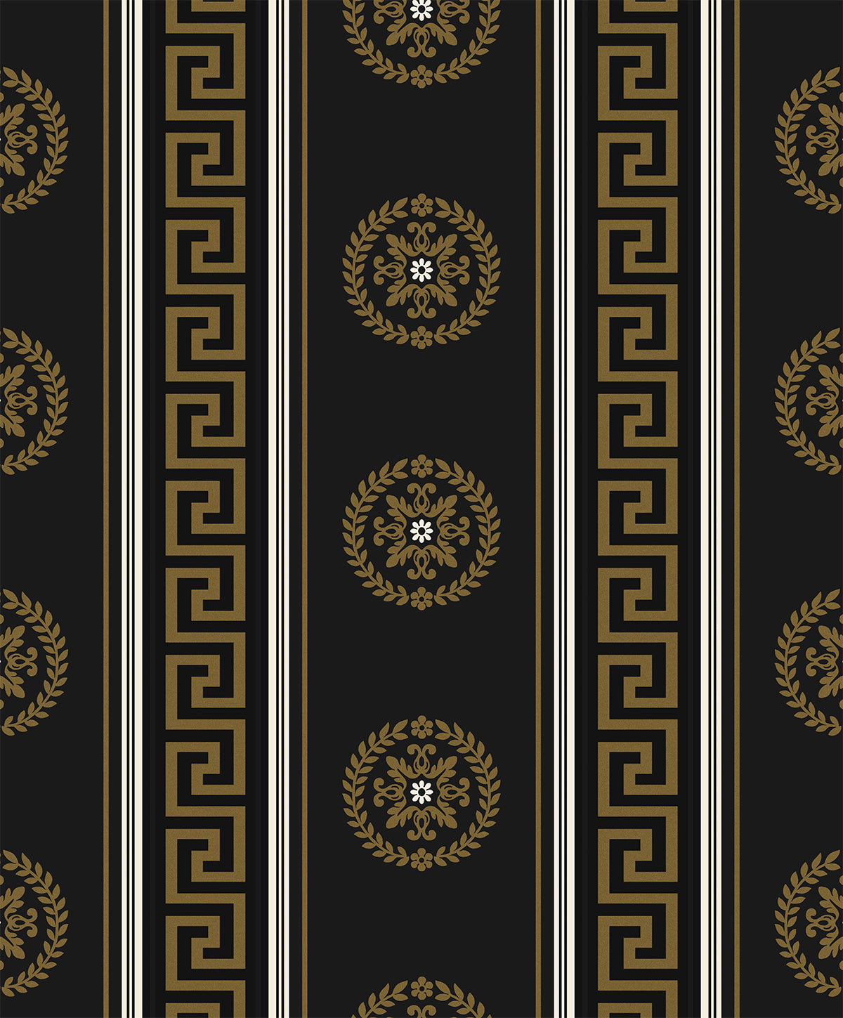 Seabrook Designs WH40106 Classico Medallion Stripe Wallpaper