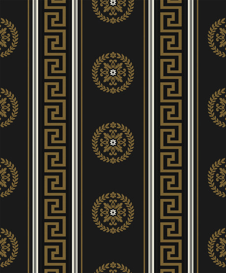 Seabrook Designs WH40106 Classico Medallion Stripe Wallpaper