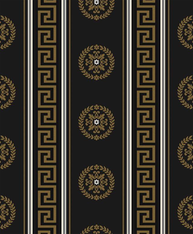Seabrook Designs WH40106 Classico Medallion Stripe Wallpaper