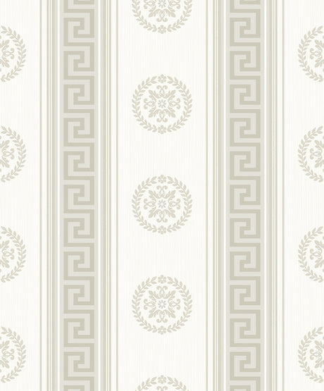 Seabrook Designs WH40125 Classico Medallion Stripe Wallpaper