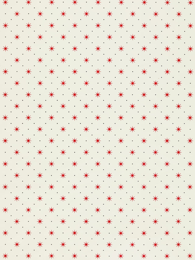 Scalamandre WHN000RP1003D RED & BLACK ON WHITE TRIXIE WALLPAPER - Eade's Wallpaper