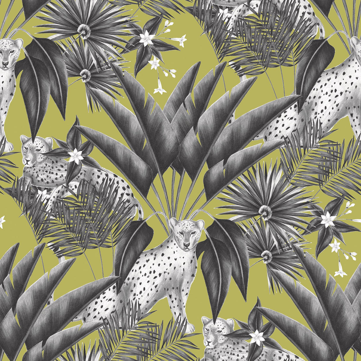 Ohpopsi WLD53105W Augustus Grey Jungle Cheetah Wallpaper