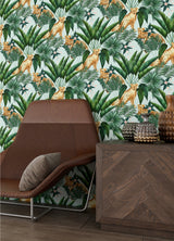 Ohpopsi WLD53107W Augustus Aqua Jungle Cheetah Wallpaper