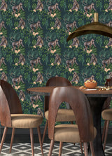 Ohpopsi WLD53109W Morris Dark Blue Tropical Jungle Wallpaper