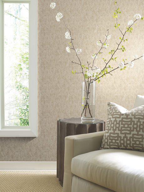 York WP-1157 Shimmering Patina Beige & Brass Wallpaper