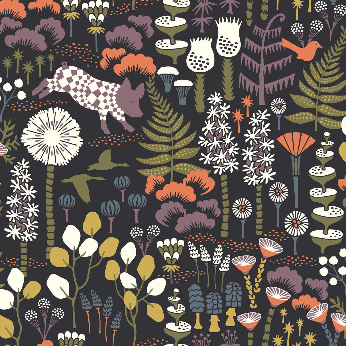 Wall Vision WV1452 Hoppet Black and Folk Wallpaper