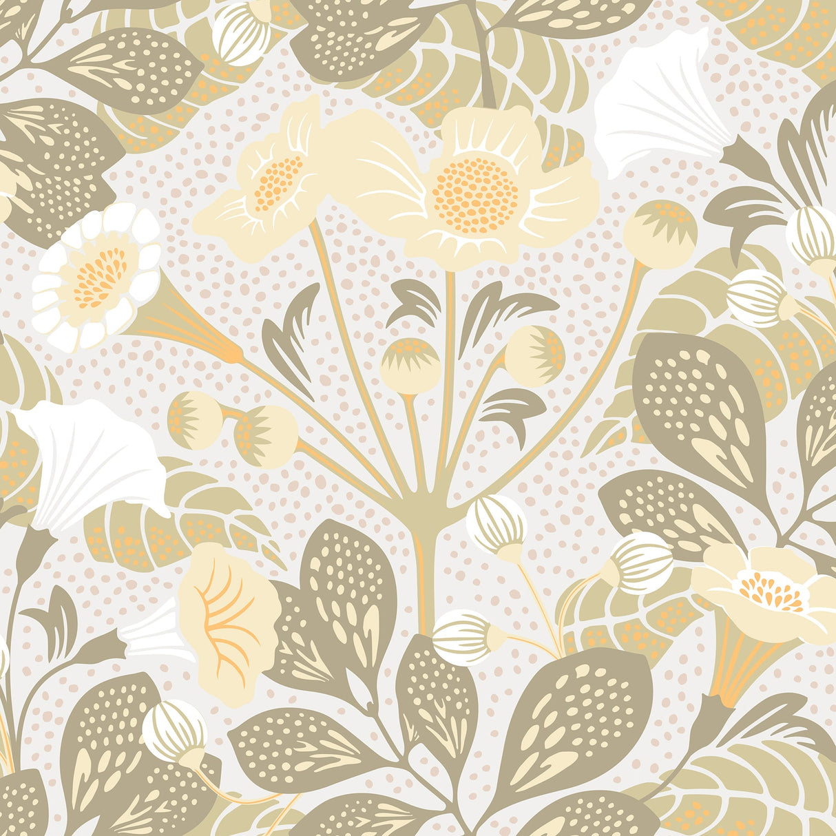Wall Vision WV1475 Tropisk Green Floral Wallpaper