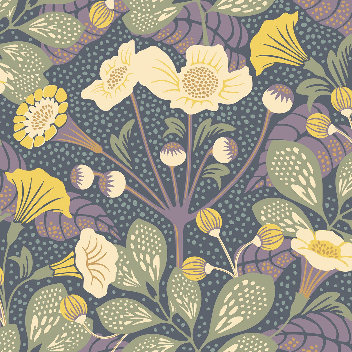 Wall Vision WV1476 Tropisk Multicolor Floral Wallpaper