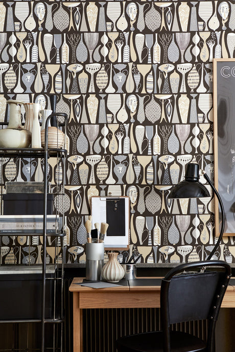 Wall Vision WV1758 Black Pottery Folk Wallpaper