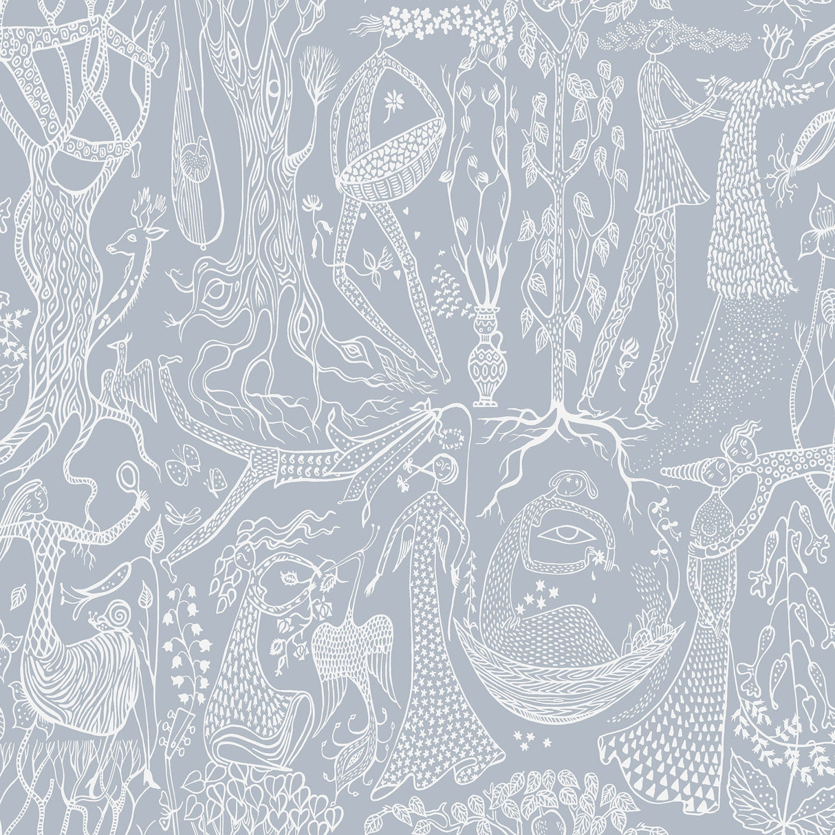 Wall Vision WV1765 Poem d ´Amour Slate Folk Wallpaper