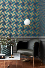 Wall Vision WV1774 Vertigo Teal Geometric Wallpaper