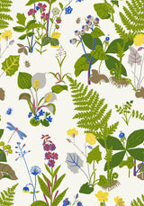Wall Vision WV1788 Trollslända Green Botanical Wallpaper