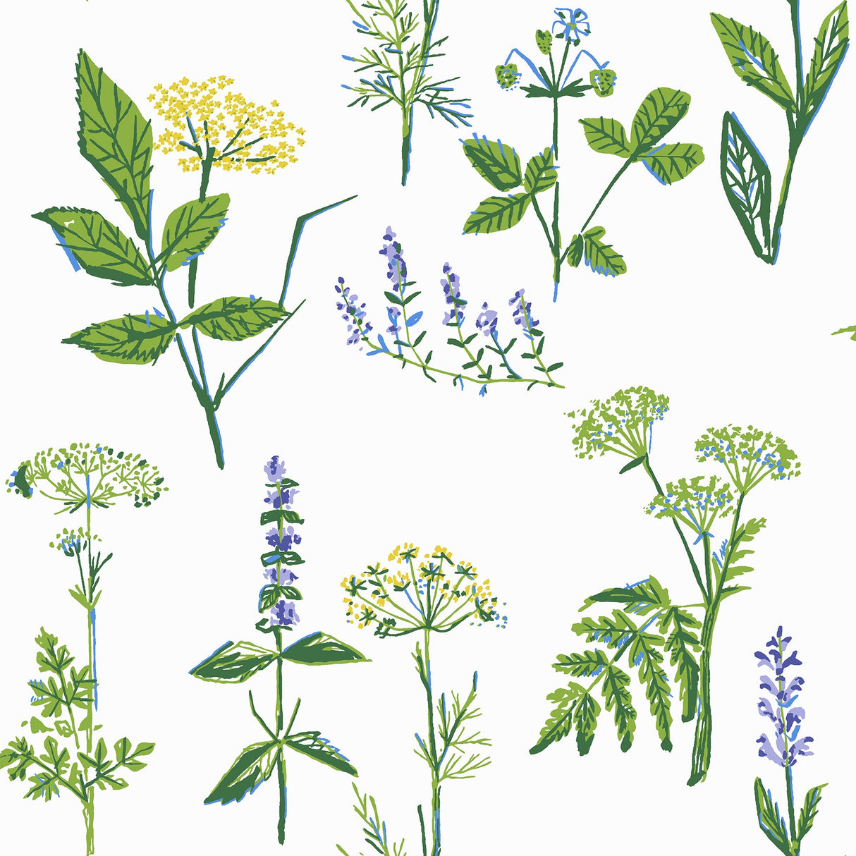 Wall Vision WV1789 Köksväxter Green Floral Wallpaper