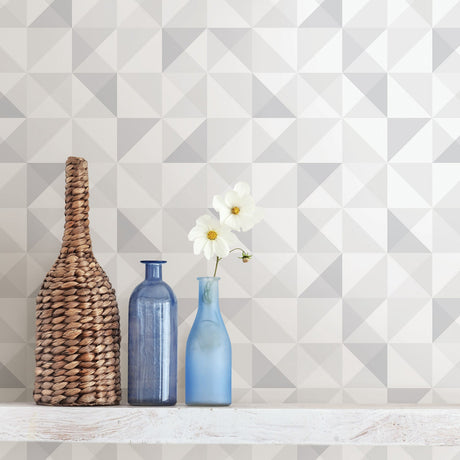 Eco Wallpaper WV8102 Dabria White Geometric Wallpaper