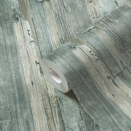 Galerie WW22214 Green Drift Wood Effect Motif - Eade's Wallpaper
