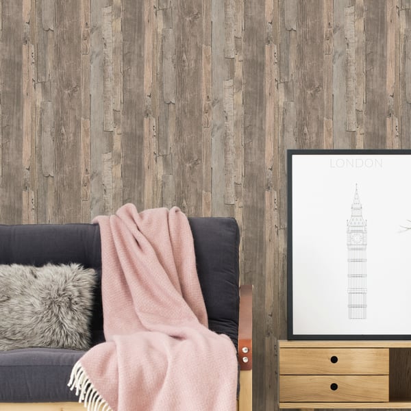 Galerie WW22215 Beige Brown Drift Wood Effect Motif - Eade's Wallpaper