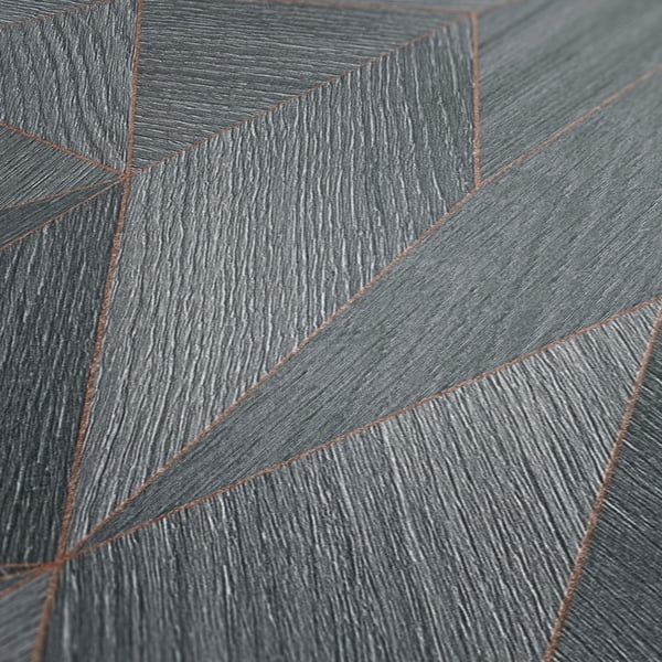 Galerie WW22221 Grey Black Geometric Wood Effect Motif - Eade's Wallpaper