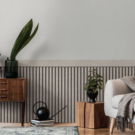 Galerie WW22225 White Grey Black Dado Panel Effect Motif - Eade's Wallpaper