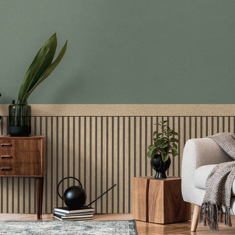 Galerie WW22226 Brown Beige Black Dado Panel Effect Motif - Eade's Wallpaper