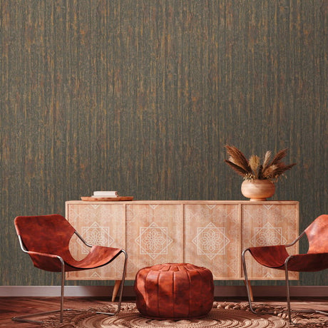 Galerie WW22230 Brown Metallic Forest Texture - Eade's Wallpaper