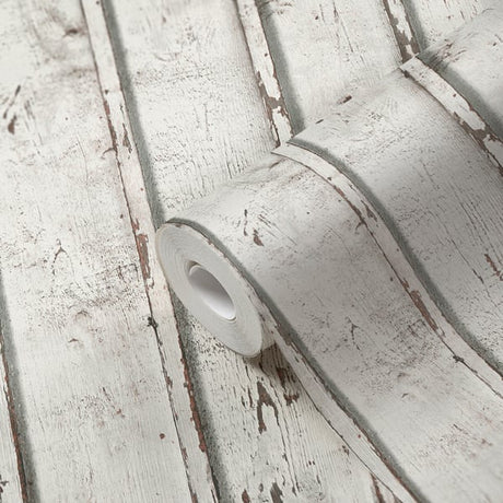 Galerie WW22233 Cream Grey White Dual Stripe Wood Effect Motif - Eade's Wallpaper