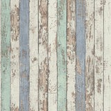 Galerie WW22234 Blue Brown White Narrow Wood Stripe Effect Motif - Eade's Wallpaper
