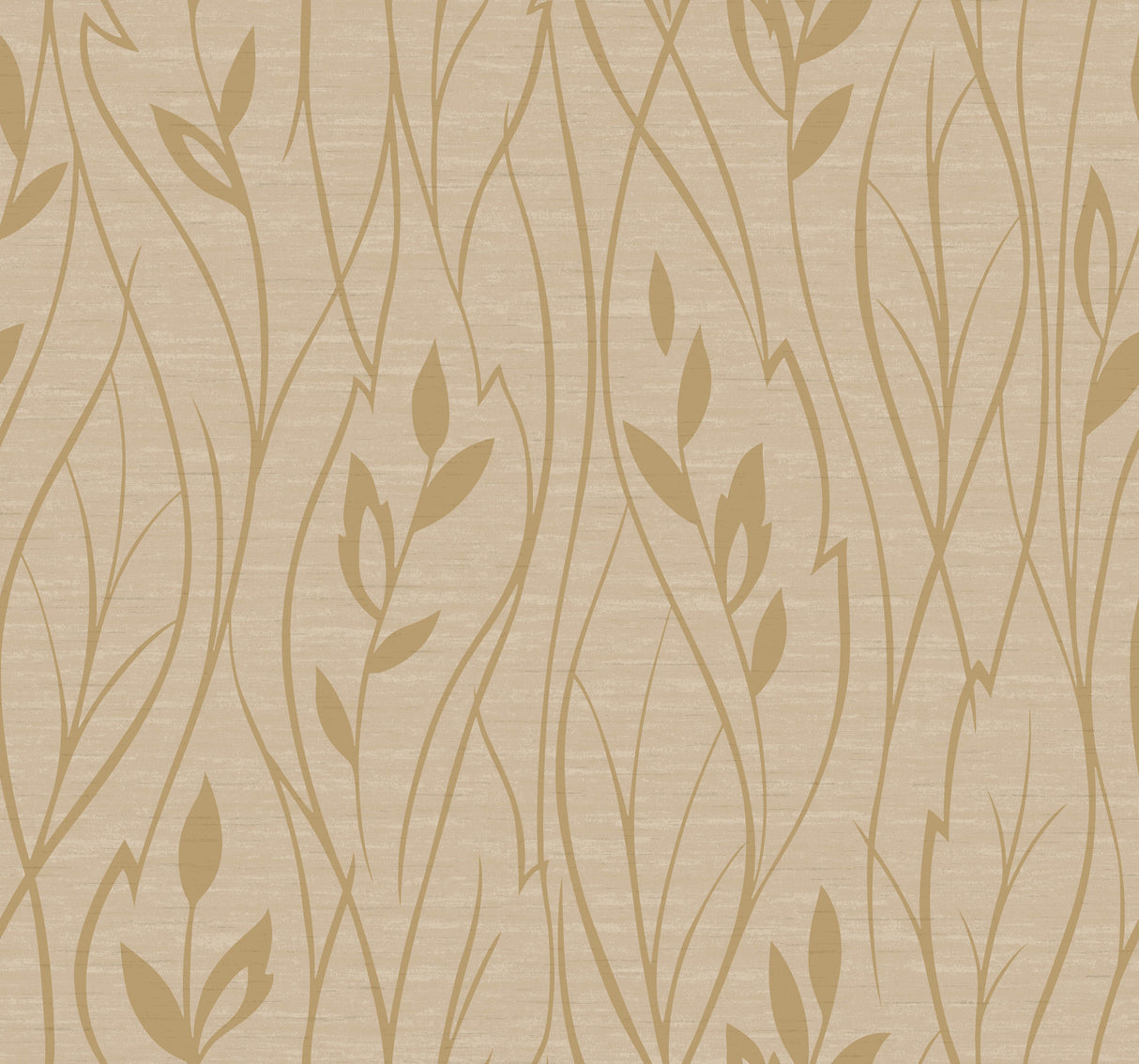 York Y6200805 Leaf Silhouette Beige Metallic Wallpaper