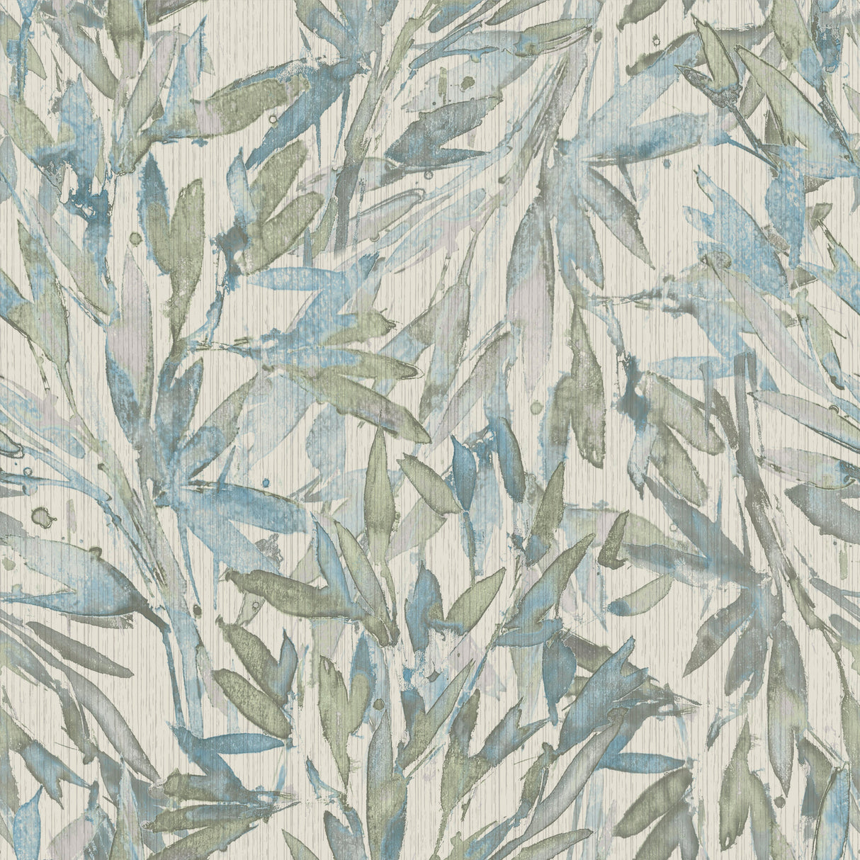 York Y6230704 Rainforest Leaves Blue & Green Wallpaper