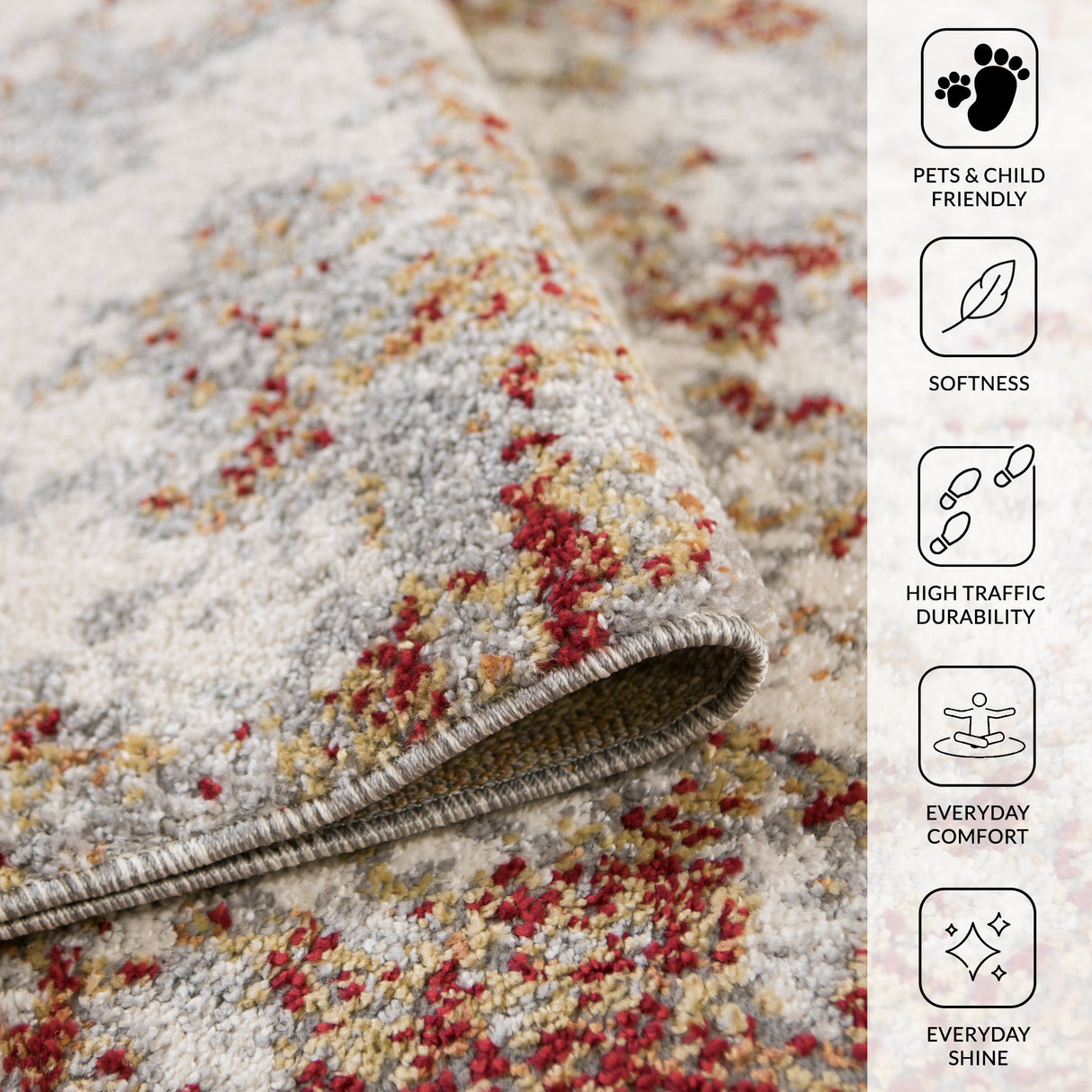 Amer Rugs YAS-6 Yasmin Contemporary /Cream Runner Rug, 2'6" X 8' Area Rug