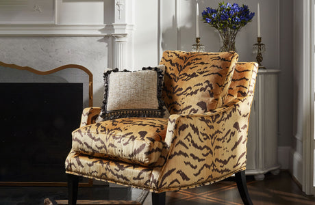 Scalamandre YS 00010691 BROWN ON GOLD TIGER - SILK Fabric - Eade's Wallpaper