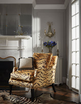 Scalamandre YS 00010691 BROWN ON GOLD TIGER - SILK Fabric - Eade's Wallpaper