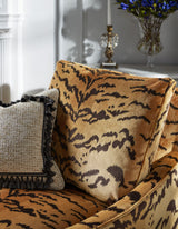 Scalamandre YS 00010691 BROWN ON GOLD TIGER - SILK Fabric - Eade's Wallpaper