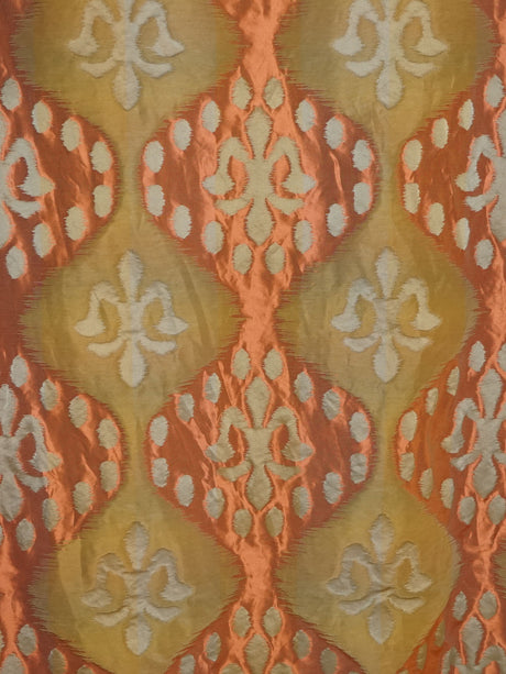 Scalamandre ZB 00021730 SALMON / BLUE / GREEN ANGEL OF LONGEVITY Fabric - Eade's Wallpaper